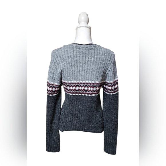 Vintage 80’s Adele Knitwear Cable Winter Sweater Women’s Medium USA Made Gray - Picture 3 of 7